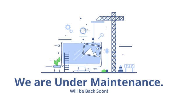 Website under construction page. Web Page Under Construction. Website under maintenance page. Web Page Under maintenance. Flat isometric vector illustration banner design isolated on white background.